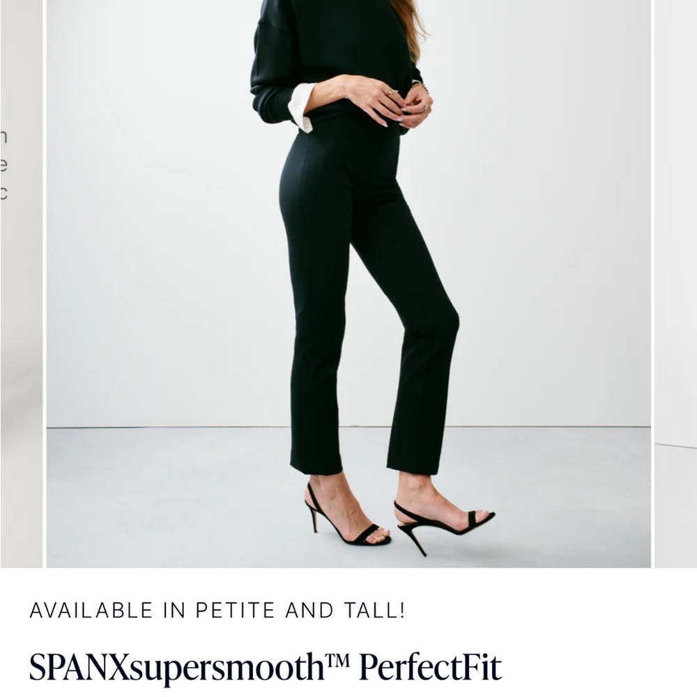 SPANX Black Ankle Cropped Pants Sleek High-Waisted Design